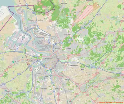voir sur la carte d’Anvers