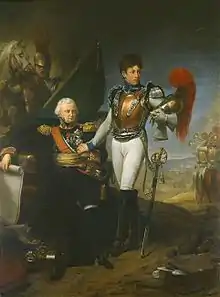 Le général Lariboisière et son fils, lieutenant au 1er régiment de carabiniers, à la bataille de la Moskowa (par Antoine-Jean Gros, 1re moitié du XIXe siècle).