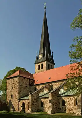 Vue de l'église abbatiale d'Ammensleben