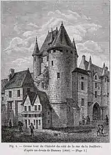 Grosse tour du Châtelet du côté de la rue de la Joaillerie.