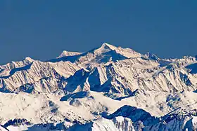 Le Grossvenediger vu de la Zugspitze au nord-ouest.