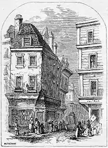 Grub Street (plus tard Milton Street) au XIXe siècle (Chambers Book of Days).