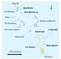 La Guadeloupe dans les Petites Antilles.