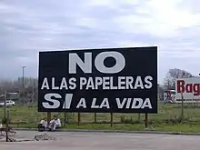 Non aux papeteries disent les habitants face aux projets uruguayens (2006)