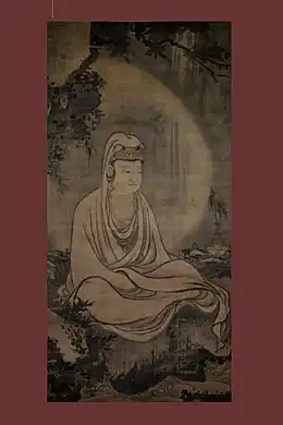Guanyin en robe blanche, copie d'une œuvre de Muqi (XIIIe siècle), collection Nantoyōsō.