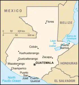 carte : Géographie du Guatemala