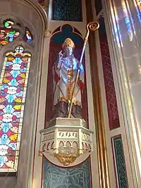 Guerlesquin : église Saint-Ténénan, statue de saint Ténénan.
