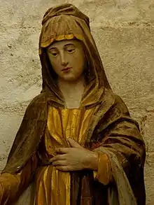 Statue de Sainte-Anne, basilique Notre-Dame de Quelven, Guern (Morbihan, France)