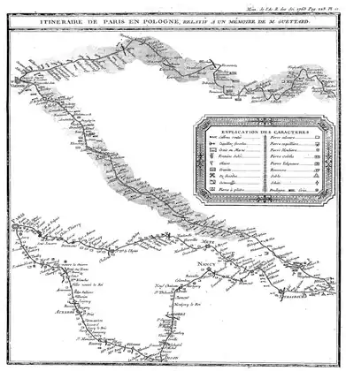Itinéraire de son voyage en Pologne (1760-1762),avec détails minéralogiques.