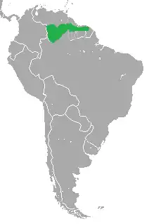 Description de l'image Guianan White-eared Opossum area.png.