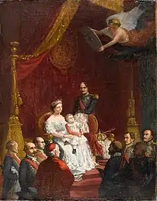 La victoire de Magenta annoncée au conseil de régence (1859, huile sur toile, 33,5 × 24,5 cm, palais de Compiègne).