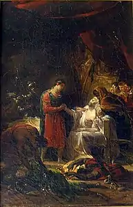 Guillaume Guillon-Lethière, Saint Louis visitant les victimes de la peste dans la plaine de Carthage (1822).