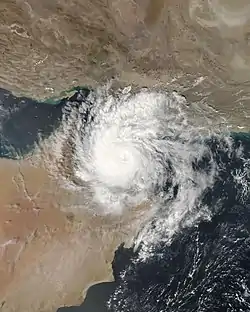 Image satellite du cyclone Shaheenle 3 octobre 2021.