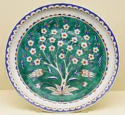 Assiette polychrome. Turquie, deuxième moitié du XVIe siècle.