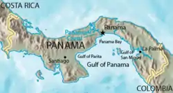 Carte du golfe de Panama.