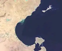 Image satellite du golfe de Gabès.