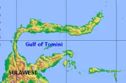 Carte du golfe de Tomini.