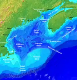 Carte du golfe du Maine.