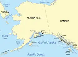 Carte du golfe d'Alaska