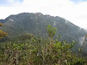 Vue du mont Tahan en Malaisie, point culminant de la chaîne Tenasserim avec 2187 mètres d'altitude.