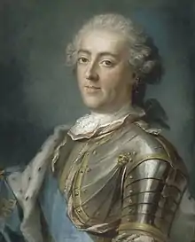 Portrait de Louis XV, fin des années 1730, copie pastel.