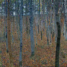 Gustav Klimt : Forêt de hêtres, 1902.