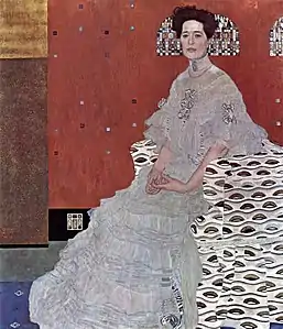 Portrait der Fritza Riedler (1906), peinture à l'huile (153 × 133 cm).
