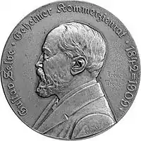 Gustav Selve, recto d'une médaille de la firme Basse & Selve