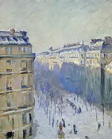 Boulevard Haussmann, effet de neige, de Gustave Caillebotte.