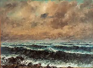 La Mer en automne, Gustave Courbet, v. 1867. L. 73 cm. Musée d'art ŌharaRéalisme.