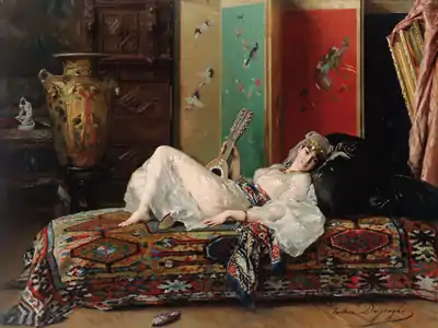 Une odalisque allongée.