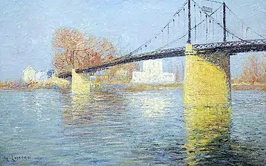 Gustave Loiseau, 1917,  Le pont suspendu de Triel.