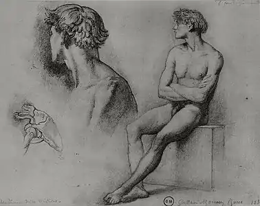 Académie d'homme et autres études (1858), Paris, musée Gustave-Moreau.
