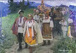 Mariage houtsoul, 1959, huile sur toile, 180 × 241 cm. Musée Ivan Gonchar, Kiev.