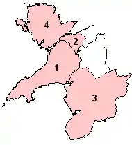 Circonscriptions parlementaires de Gwynedd avant 2010