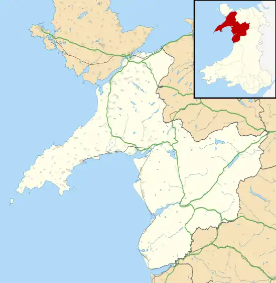 Carte des mégalithes du Gwynedd