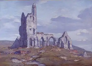 Les ruines de l'église d'Ablain.