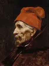 Nikólaos Gýzis, Vieil homme portant un fez rouge  (fin XIXe siècle)