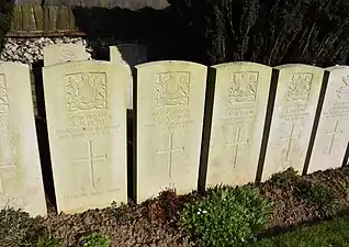 Les tombes de soldats du Manchester Regiment tombés le 2 avril 1917.