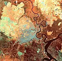 Hô Chi Minh-Ville vue par satellite en 1988.