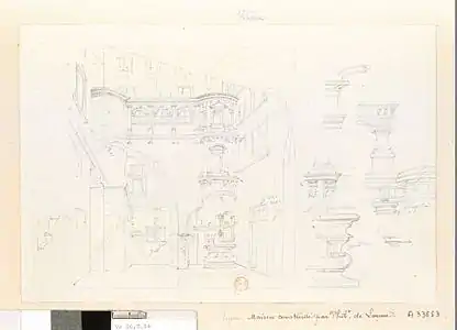 Croquis de Basset de Jolimont réalisé avant 1832. BnF, Richelieu Estampes et photographie