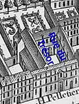 Hôtel d'Effiat en en 1734 sur plan de Turgot