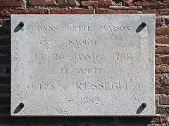 Plaque commémorative de la naissance de Jules de Rességuier