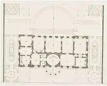 Pan du rez-de-chaussée d'un hôtel particulier du XVIIIe siècle.