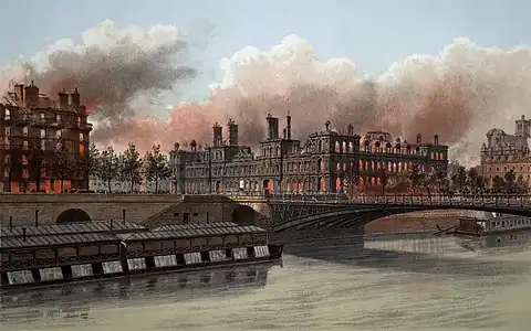 Theodor Hoffbauer, L'incendie de l’hôtel de ville de Paris.