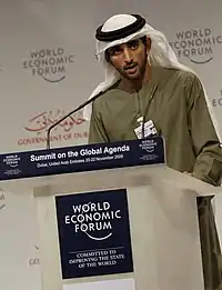 Description de l'image H.H. Sheikh Hamdan Bin Mohammed Bin Rashid Al Maktoum in Summit on the Global Agenda.jpg.