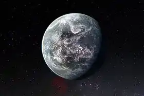 Vue d'artiste d'une planète tellurique.