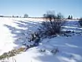 Paysage des fagnes en hiver.