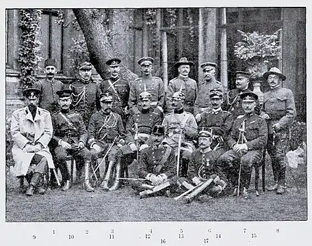 Attachés militaires étrangers et officiers allemands assistant aux Kaisermanöver (grandes manœuvres) de 1904.