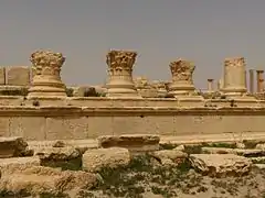 Colonnes du Temple de Nabû à Palmyre.